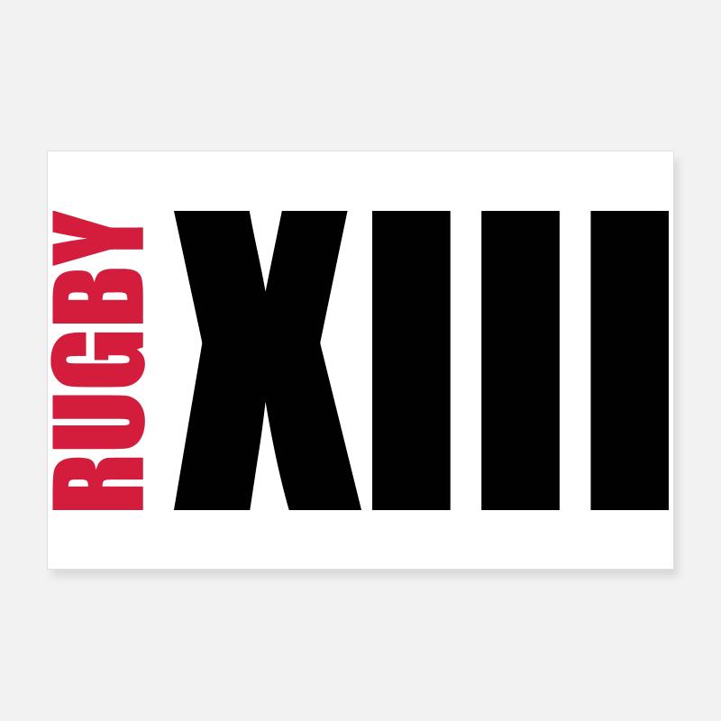 Rugby XIII - Poster 90 x 60 cm - blanc