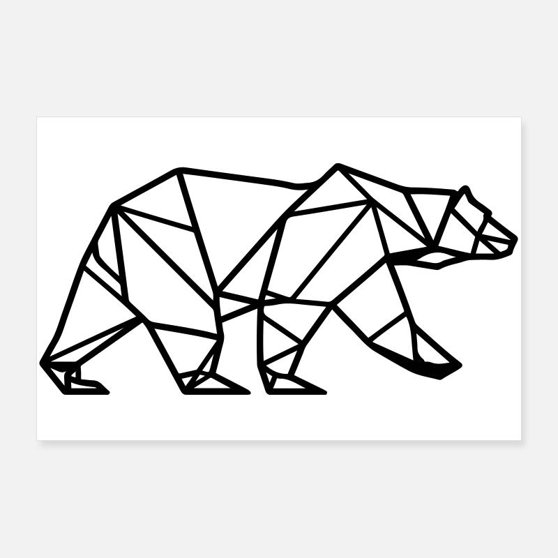 Eisbär Polar Bär Polygon Symbol Poster 90x60 cm