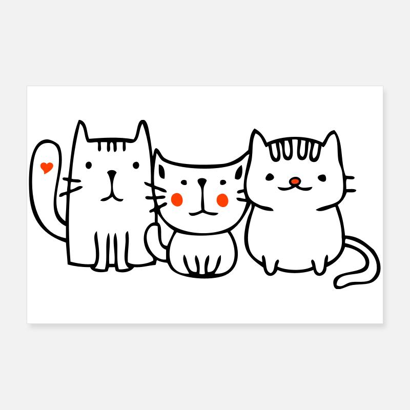 Cats, Friends Poster 36" x 24" (90x60 cm)