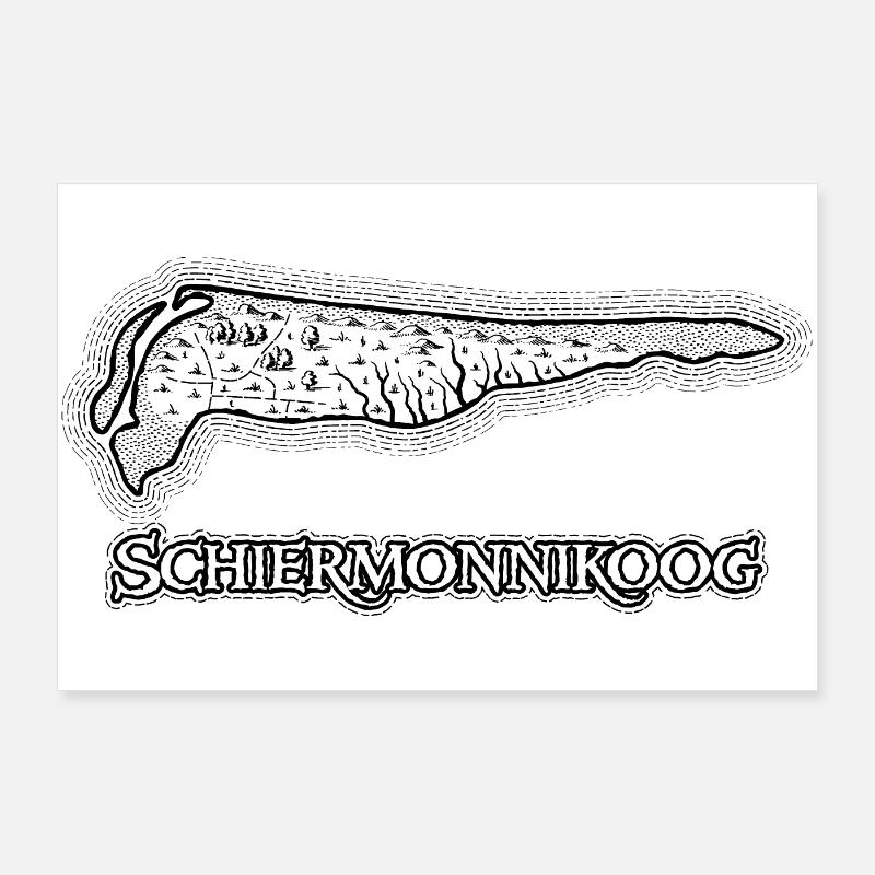 Schiermonnikoog | Antique map | Treasure map Poster 36" x 24" (90x60 cm)