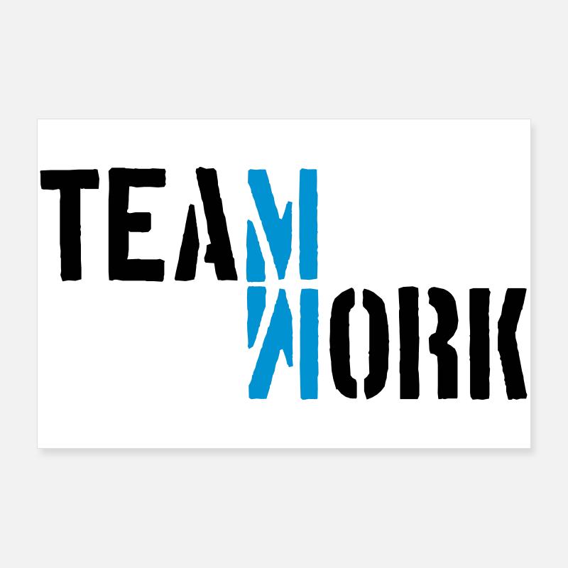 Bleu teamwork ombre miroir Logo Design Crew Poster 90 x 60 cm