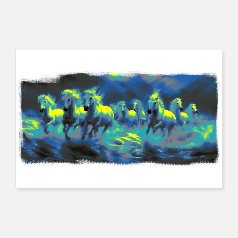 Chevaux Sauvages Poster 90 x 60 cm