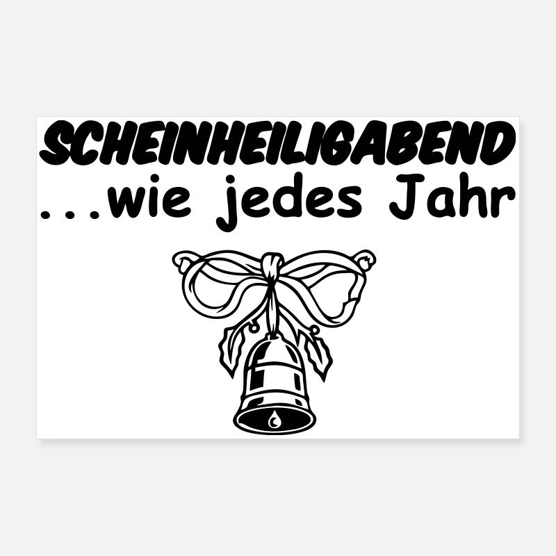 Weihnachten Heiligabend Christmas lustig Geschenk - Poster 90x60 cm - Weiß