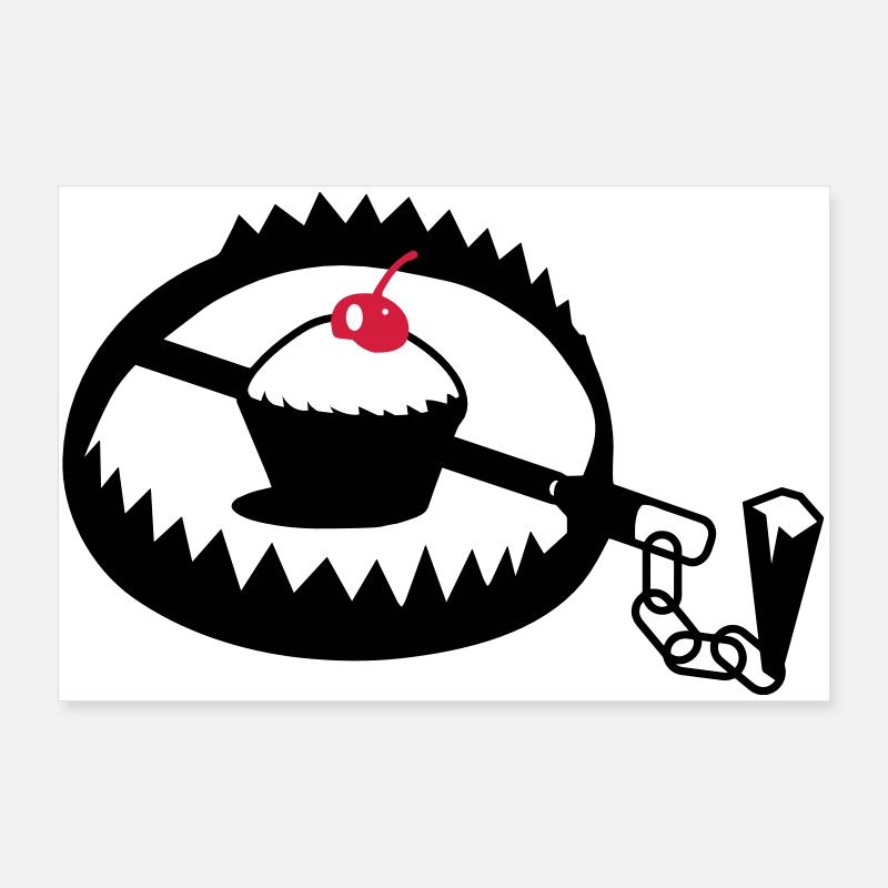 Fangeisen mit Cupcake Poster 90x60 cm