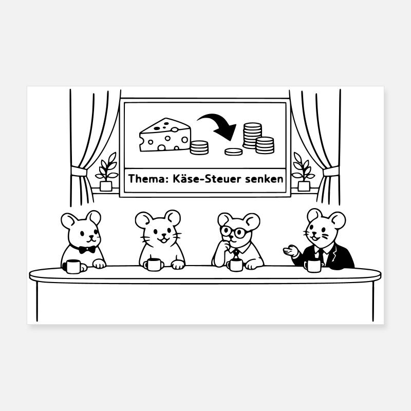 Mouse Mice Cheese Tax Lower Poster 36" x 24" (90x60 cm)