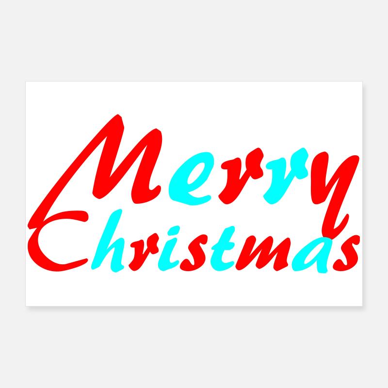 Merry Christmas Neon Script Poster 36" x 24" (90x60 cm)