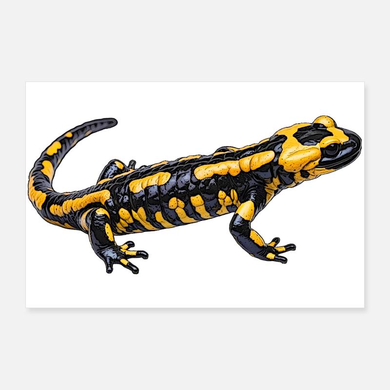 Fire salamander design Poster 36" x 24" (90x60 cm)