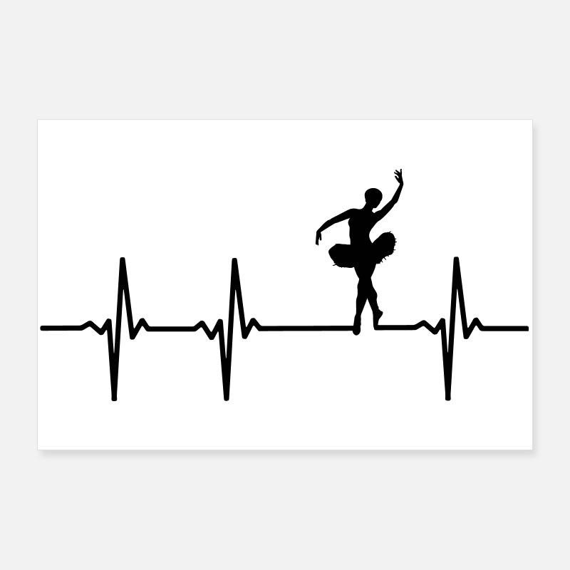 Impulsion de ballerine - Poster 90 x 60 cm - blanc