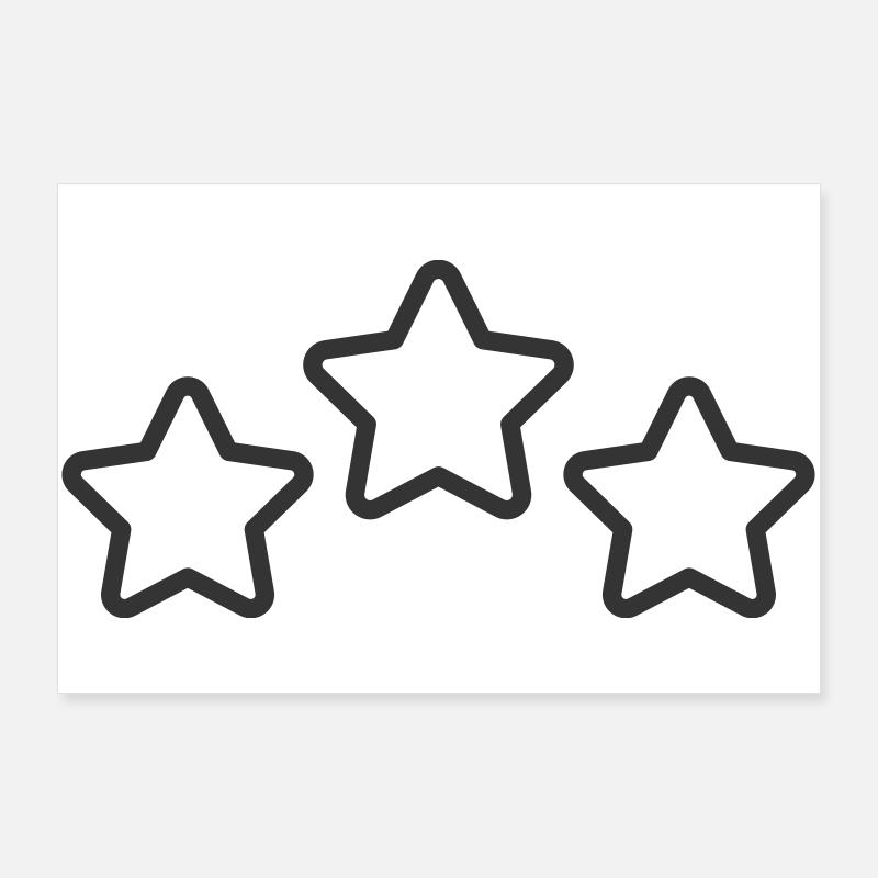 Icône des trois étoiles – Symbole d’évaluation et de qualité Poster 90 x 60 cm
