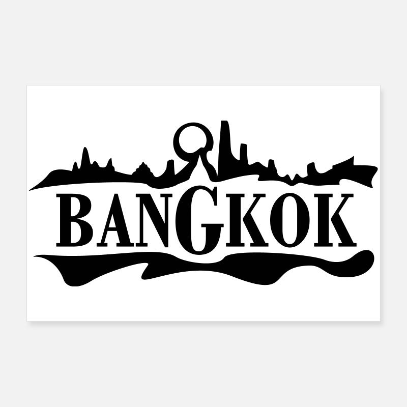 Bangkok - Poster 90x60 cm - Weiß