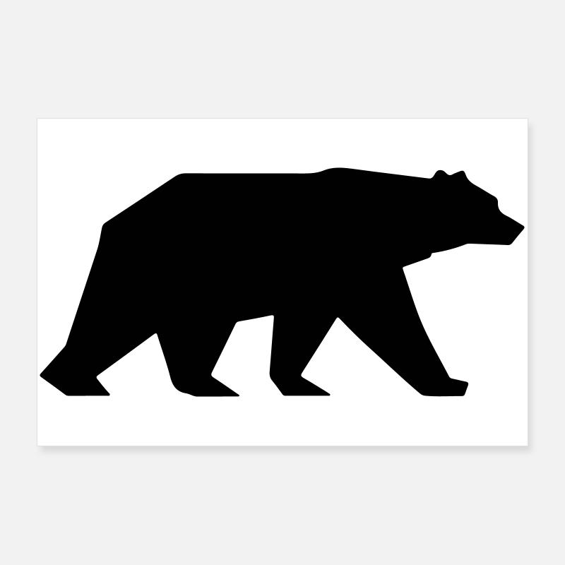 Icône de silhouette d’ours Poster 90 x 60 cm