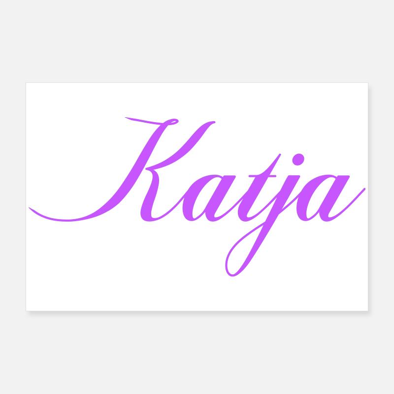 Name Katja im Lavendel Script Poster 90x60 cm