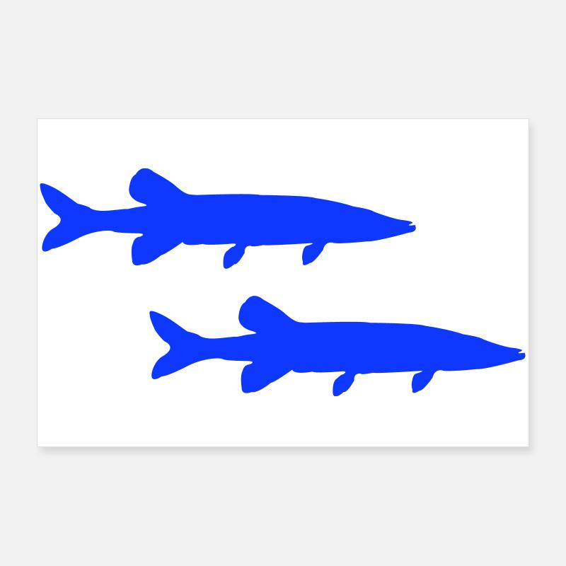 Pike Fish Poster 36" x 24" (90x60 cm)