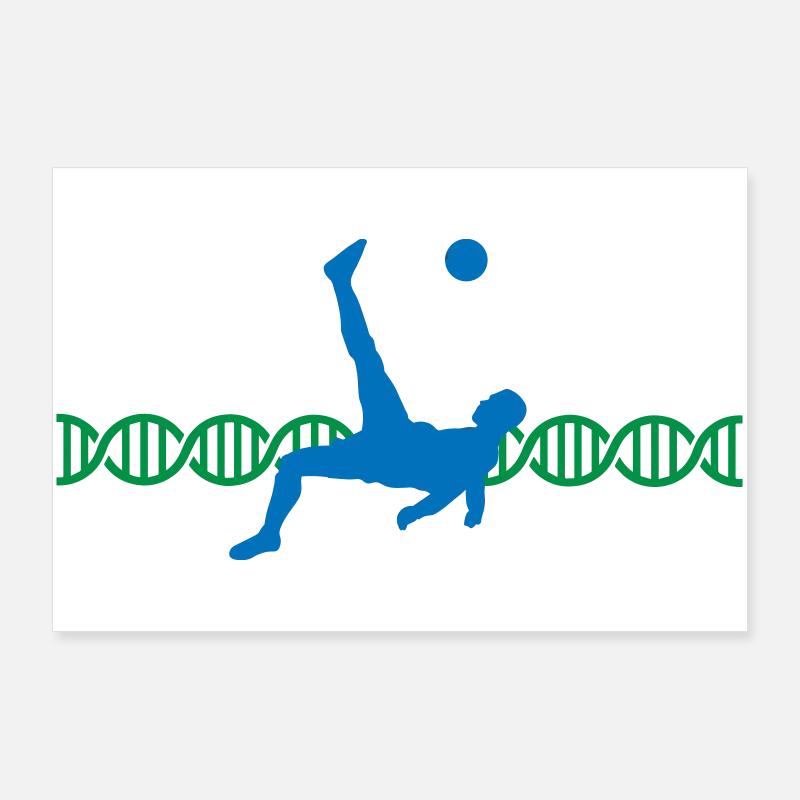 Coup de pied de chute de football ADN | Couleurs modifiables Poster 90 x 60 cm