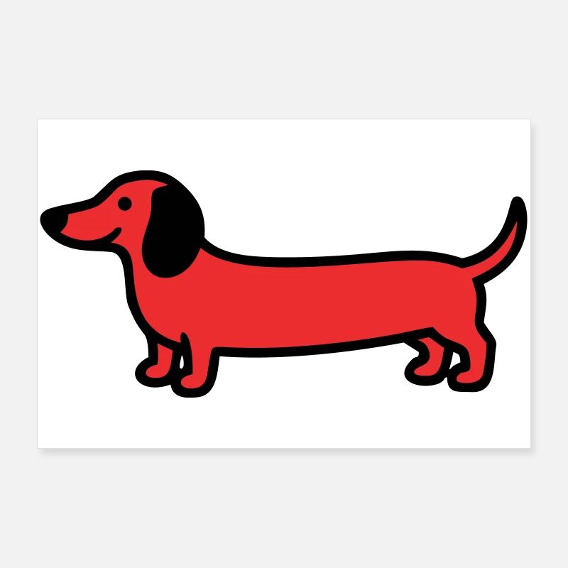 Vecteur de profil teckel de chien de chasse Poster 90 x 60 cm
