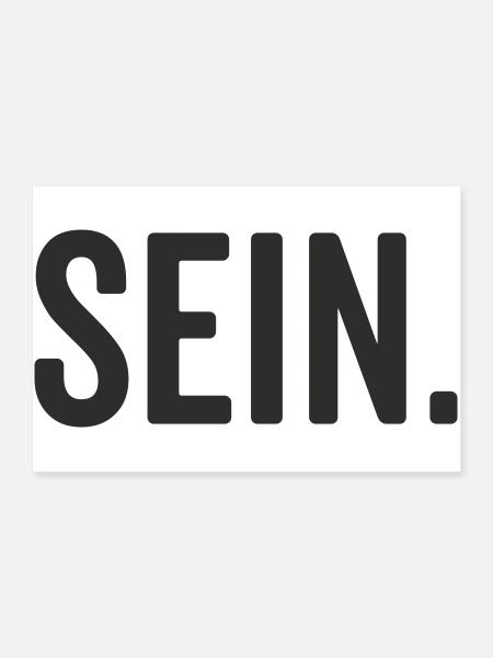 SEIN Typografie – Minimalistisches Statement - Poster 90x60 cm - Weiß - Vorne