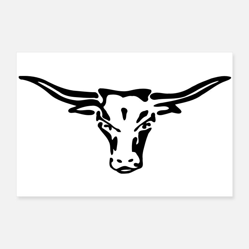 texas longhorn exit-shirt - Poster 90x60 cm - Weiß