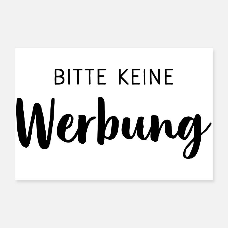 Bitte keine Werbung Aufkleber Briefkasten Poster 90x60 cm