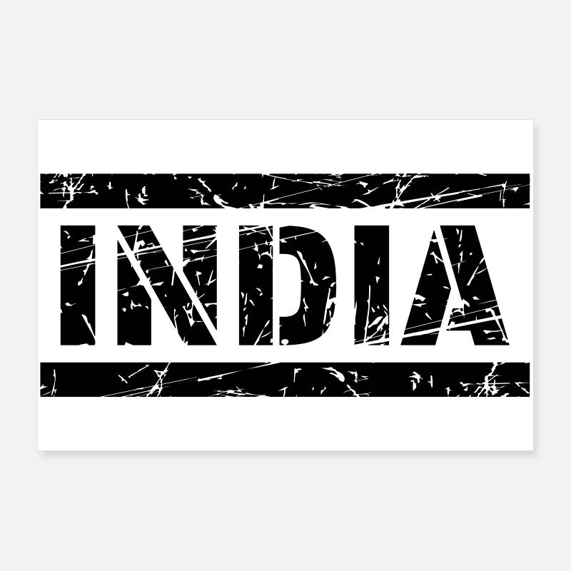 India - Poster 90x60 cm - Weiß