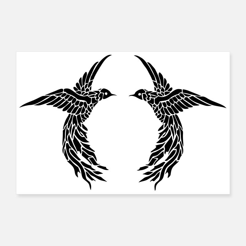 Deux oiseaux Poster 90 x 60 cm