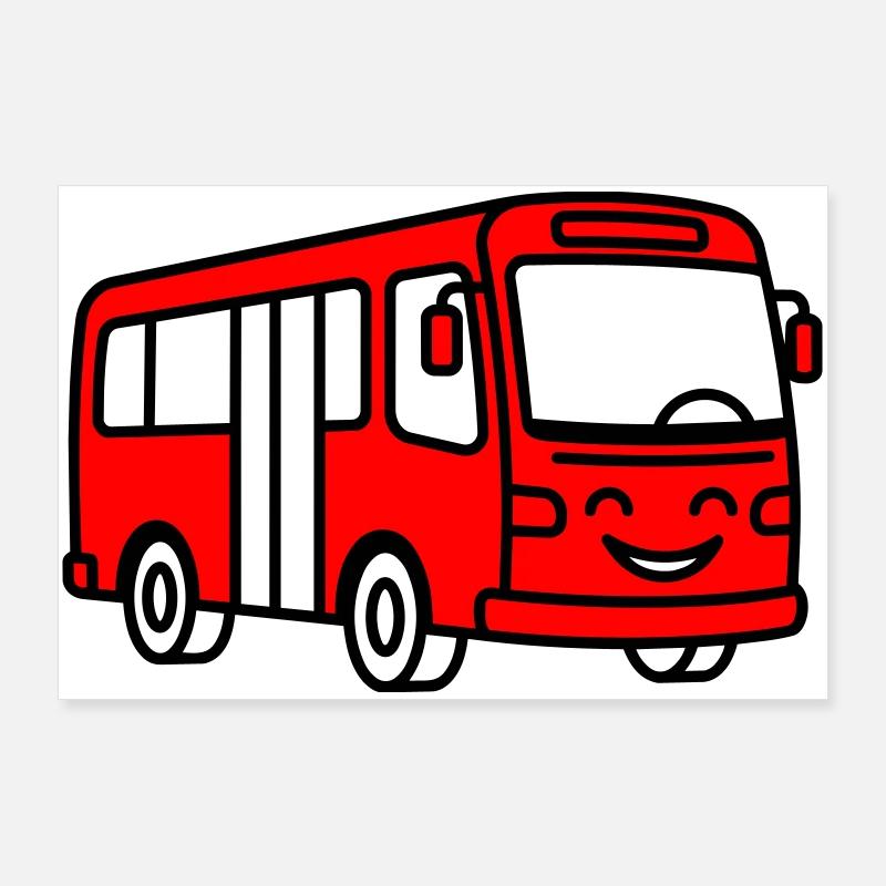 Bus-Cartoon Poster 90x60 cm