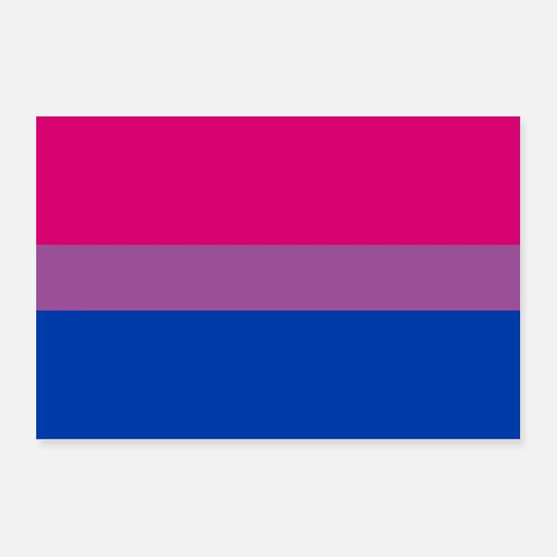 sticker bisexual pride flag Aufkleber gift idea Poster 12" x 8" (30x20 cm)
