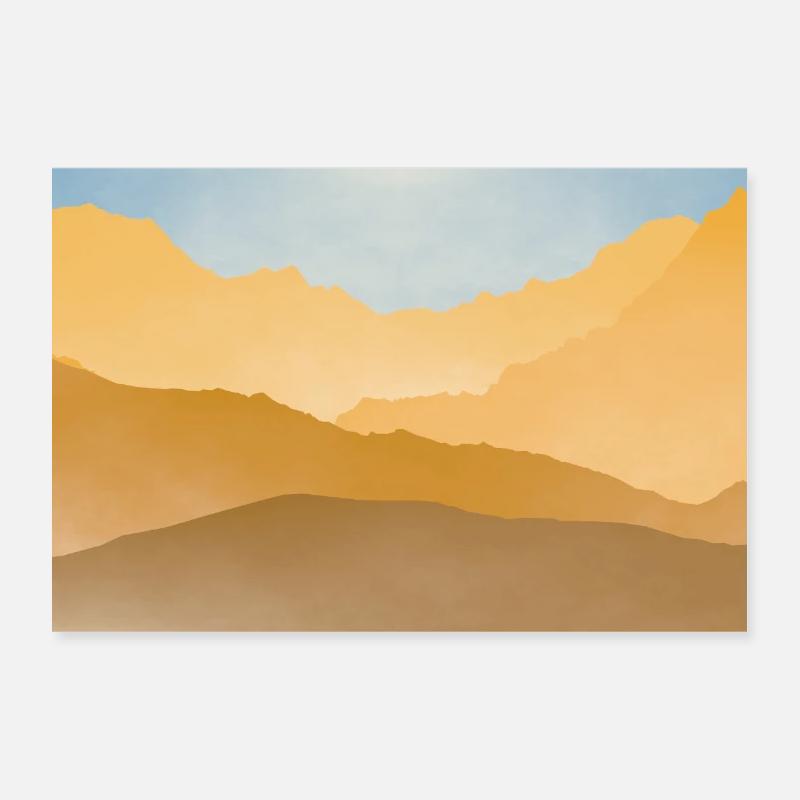 Sommets dorés au lever du soleil Poster 30 x 20 cm