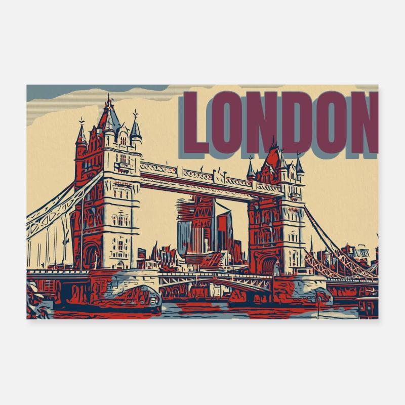 Horizon du pont de la Tour de Londres Poster 30 x 20 cm
