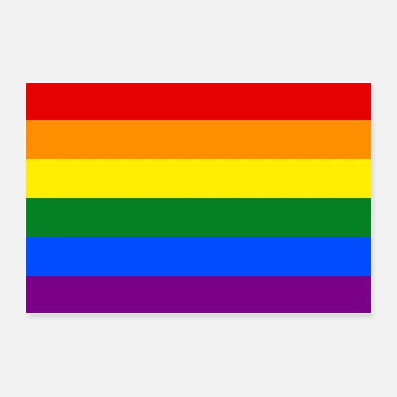 Pride Fahne, LGBTQ - Poster 30x20 cm - Weiß