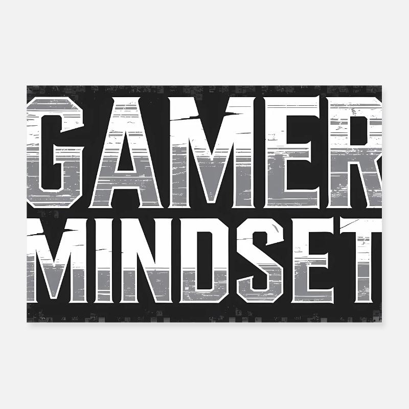 Gamer Mindset Typographie, Love Gaming Poster 30 x 20 cm