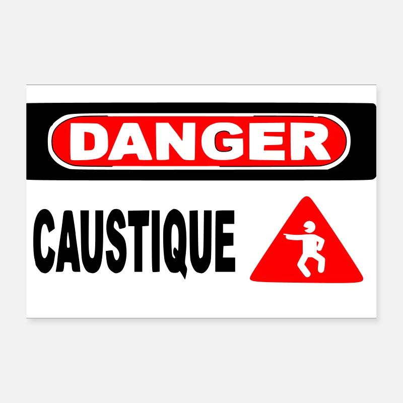 Panneau Danger Caustique Poster 30 x 20 cm