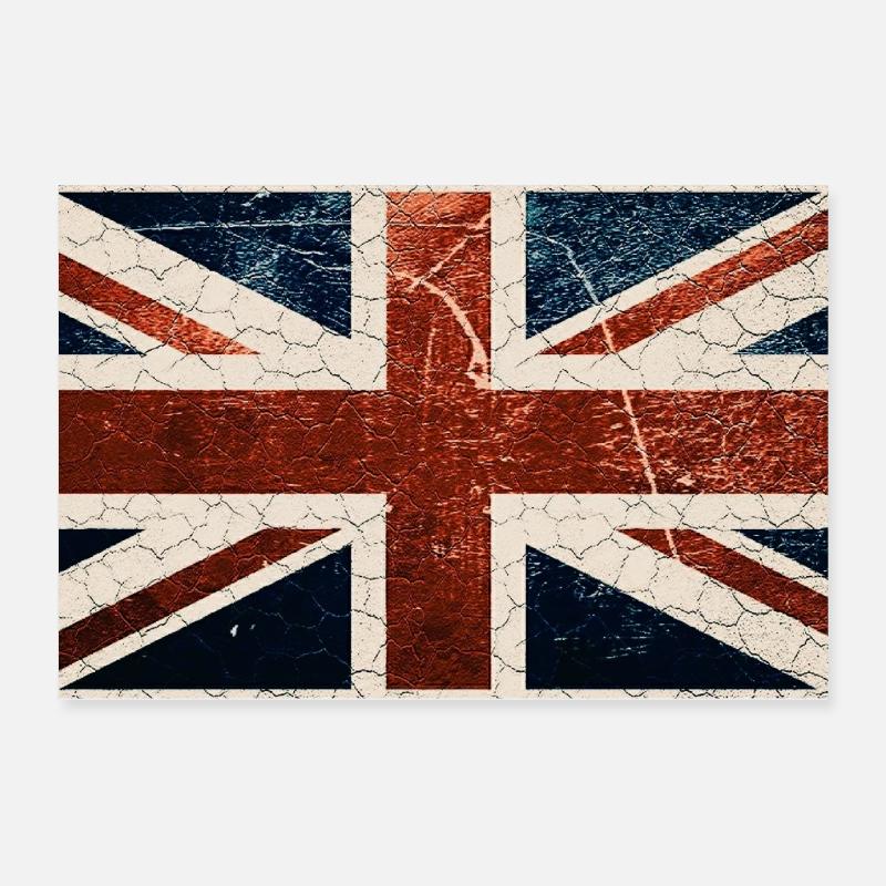 Drapeau anglais - Poster 30 x 20 cm - blanc