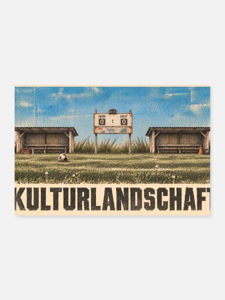 Fussball - Kulturlandschaft - Poster 30x20 cm - Weiß - Vorne