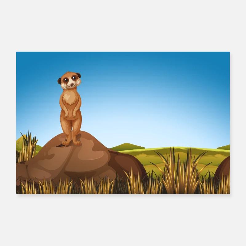 Meerkat on mound | customizable Poster 12" x 8" (30x20 cm)