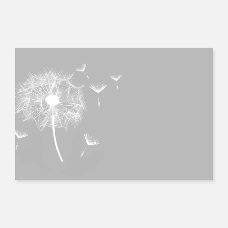 Dandelion grey | customizable Poster 12" x 8" (30x20 cm)