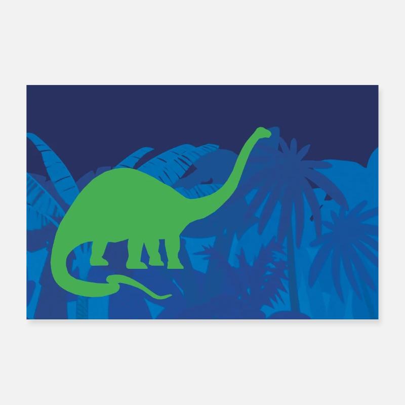 Primeval Forest Dinos Longneck | personalizable Poster 12" x 8" (30x20 cm)