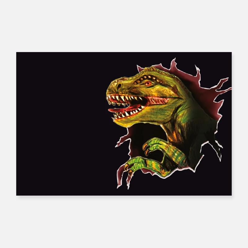 T-Rex Breakout à travers le trou Poster 30 x 20 cm