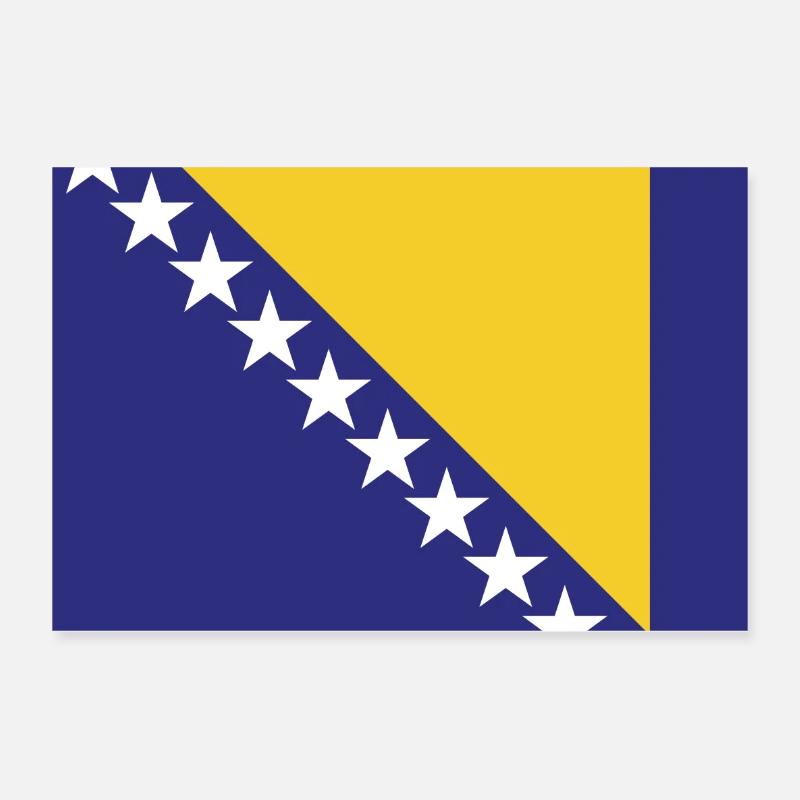 Drapeau H de Bosnie Poster 30 x 20 cm