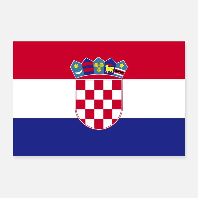 Croatia flag Poster 12" x 8" (30x20 cm)