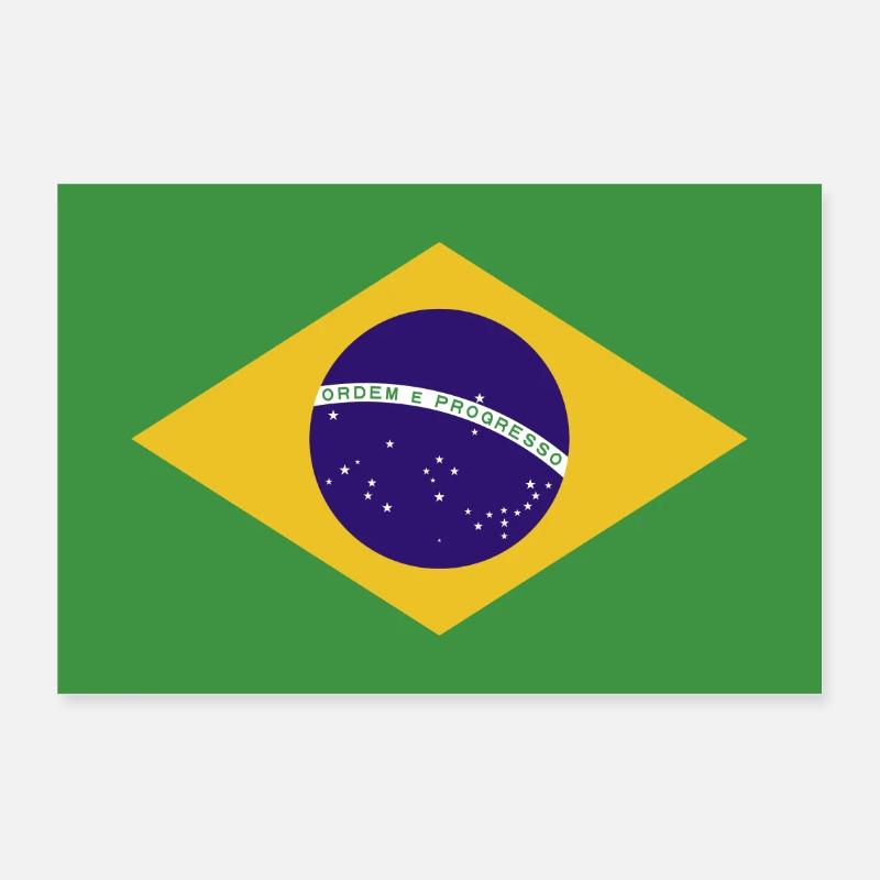 Drapeau national du Brésil Poster 30 x 20 cm