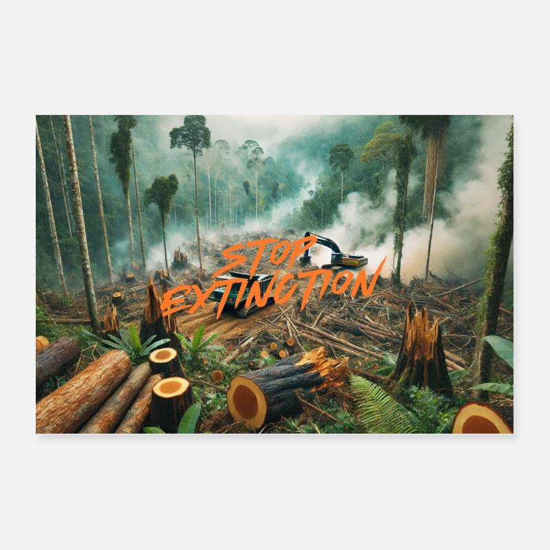Stop Extinction: Forest Protection Design Poster 12" x 8" (30x20 cm)