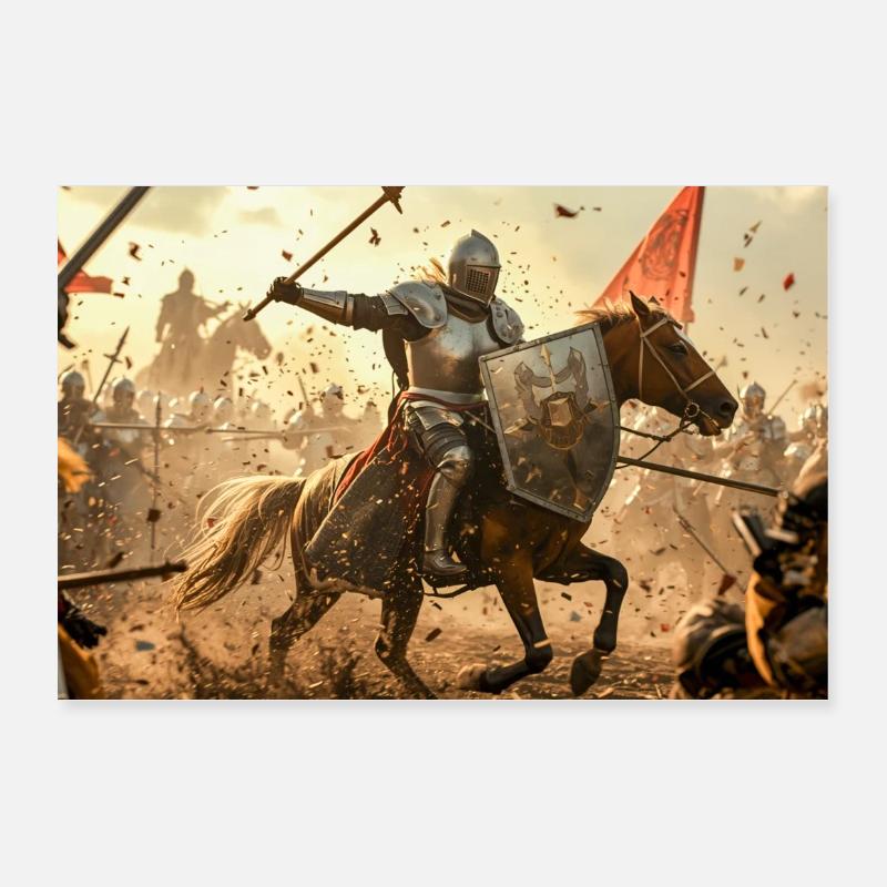 Le Serment de Sir Lancelot, chevalier de la Table ronde Poster 30 x 20 cm