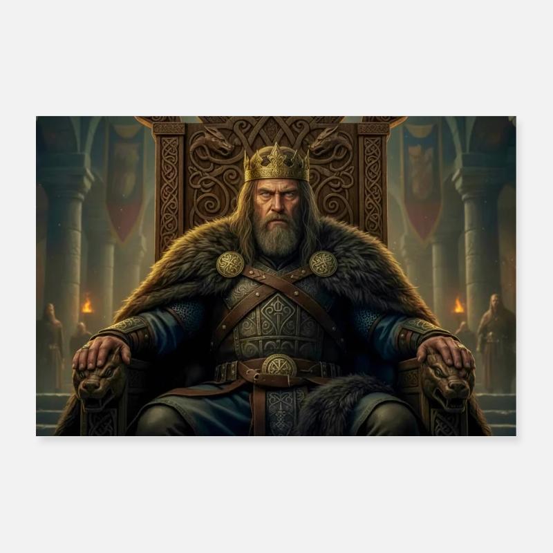 The Aged Beowulf Rules as a Wise King Poster 12" x 8" (30x20 cm)