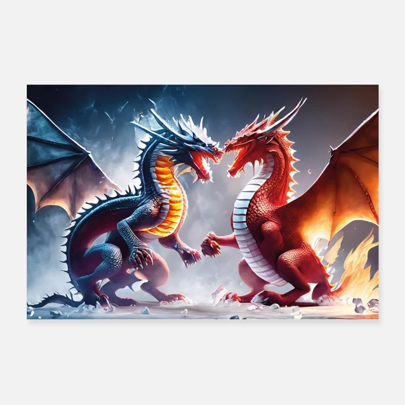 Le combat du feu et de la glace Poster 30 x 20 cm