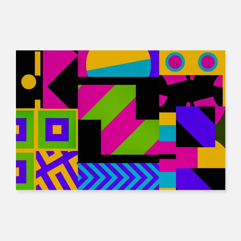 Nova Neon Geometry Poster 12" x 8" (30x20 cm)