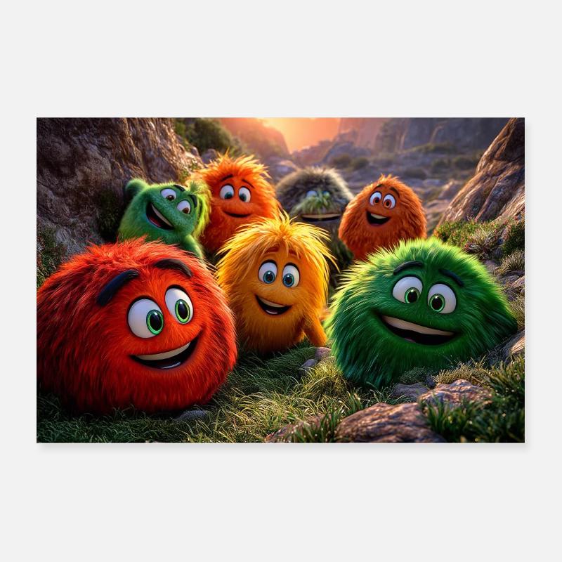 Joyeuse Amusement Monstre Léger et Léger à la Pixar Poster 30 x 20 cm