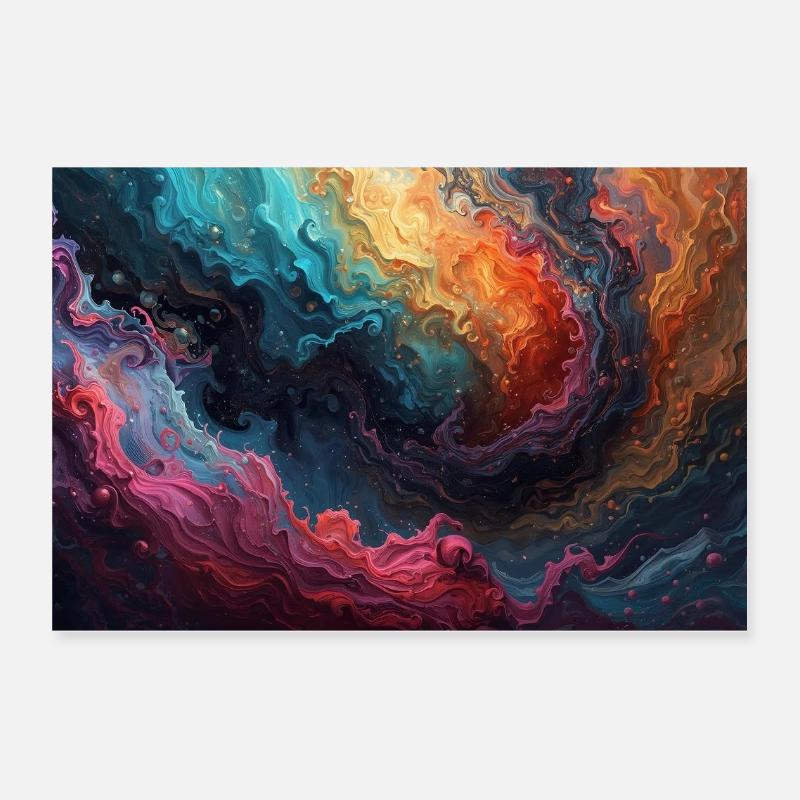 Tourbillon de couleurs, mer de brouillard Poster 30 x 20 cm