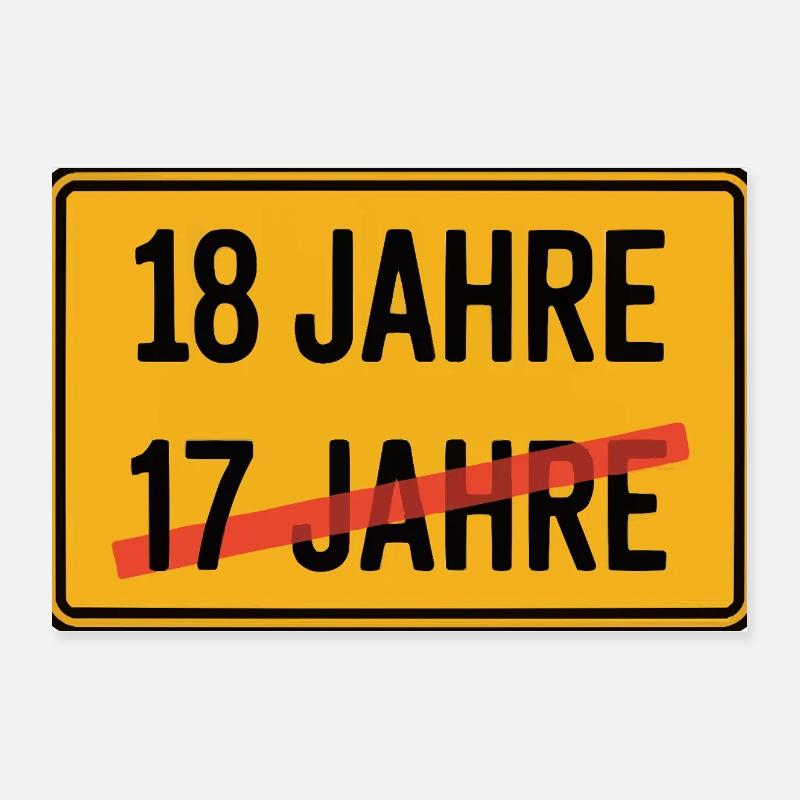 Panneau de lieu d’anniversaire de 18 ans - Design amusant Poster 30 x 20 cm