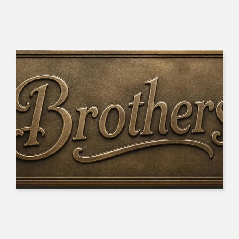 Plaque en relief de bronze des Frères Poster 30 x 20 cm