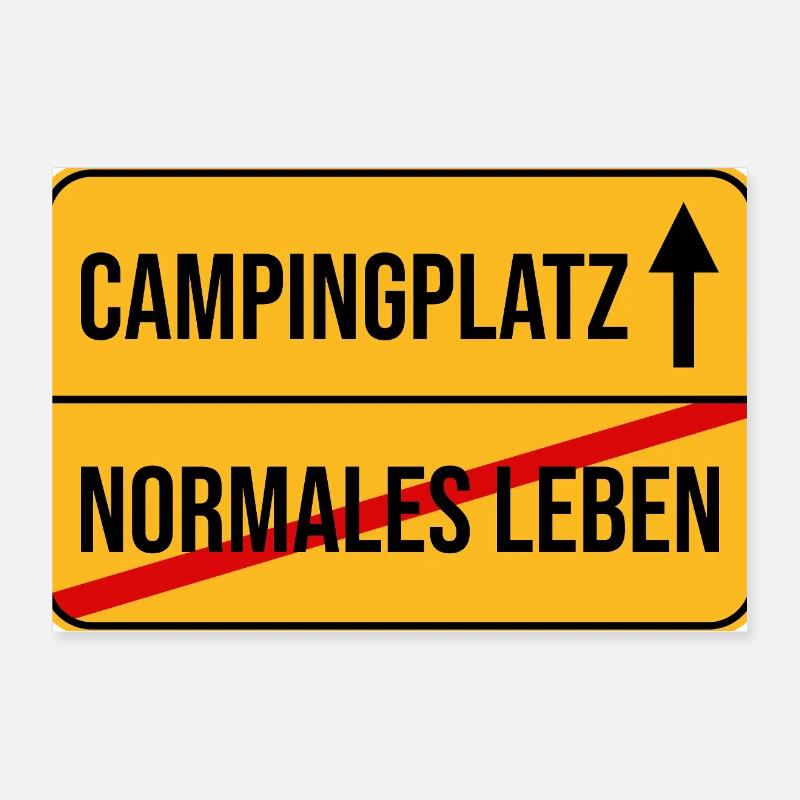 Campingplatz Warnhinweis Design Poster 30x20 cm